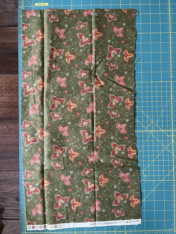 MODA  April Cornell Fabrics Sonnet, Butterfly -Half Yard, Fat Quarter   VTG - Image 4 of 4