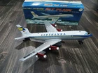 Vintage Marx Japan Tin Battery Operated Lufthansa Jet Plane Airplane Toy Boxed