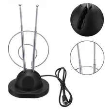 Trisonic Rabbit Ear Digital Ready TV Antenna HDTV VHF UHF with Coax Cable