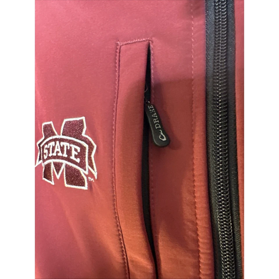 Drake Windproof Tech Vest FSU Mississippi State Bulldogs MSU Maroon Burgundy M - Image 3 of 4