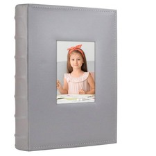 Photo Album 4x6 300 Photos with Memo Area Leather Cover Large Capacity Slip-i...