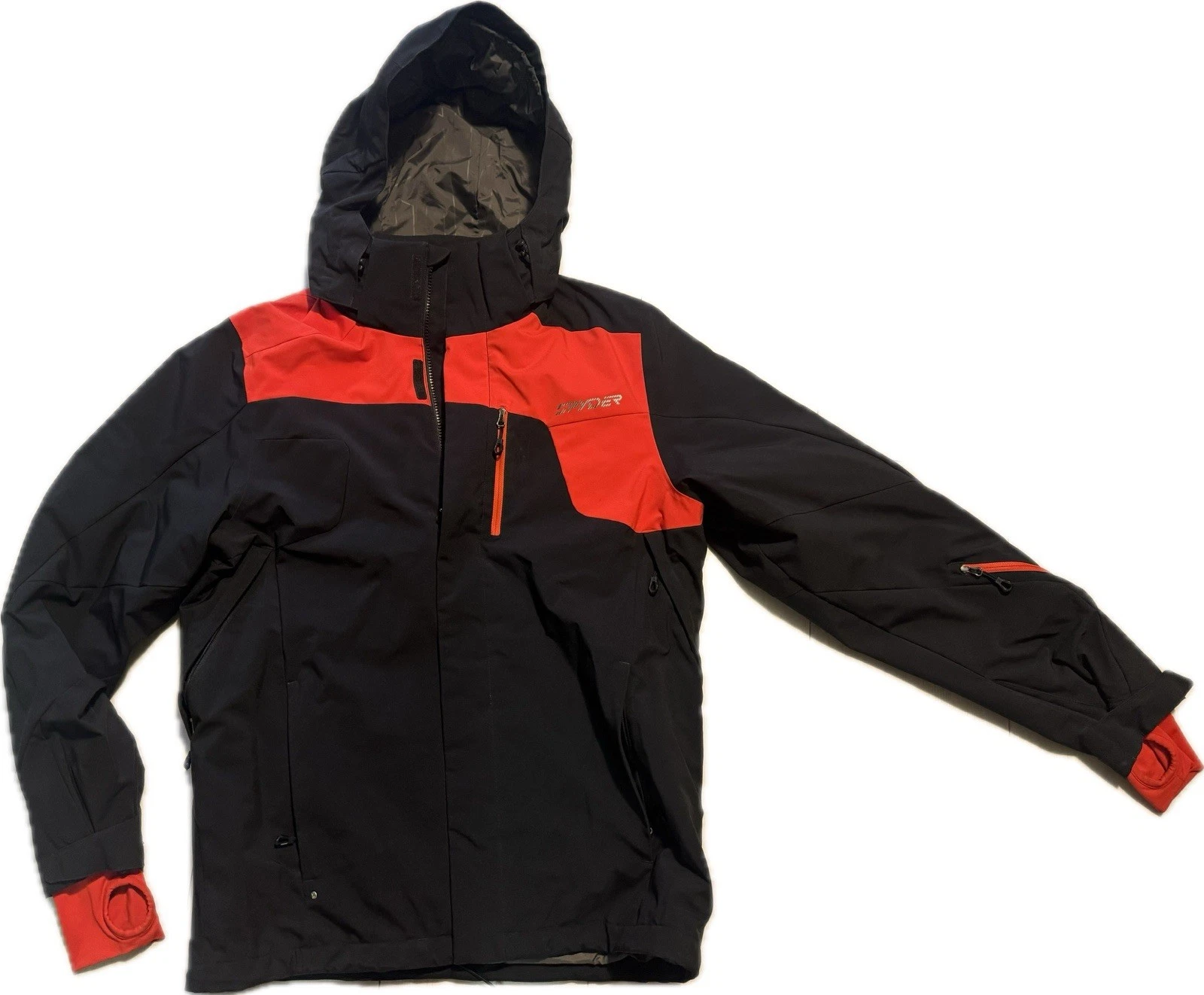 LN SPYDER Size Medium 10K Insulated Jacket Coat Red Blk Skiing Snowboarding 🔥