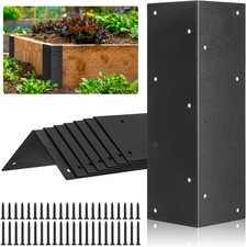 Set of 8 Raised Garden Bed Corner Brackets 8pcs-11" x 3" x 3", Matte Black