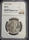 1941 D Walking Liberty Half Dollar NGC MS63 Ready to ship
