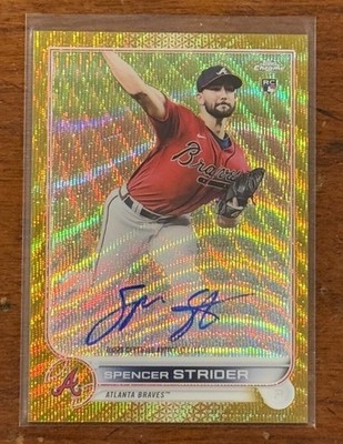 2022 Topps Chrome Spencer Strider Gold Wave Refractor Auto /50 #RA-SS Braves RC