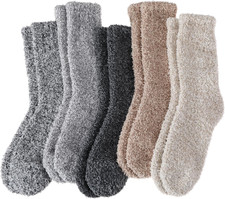Womens Fuzzy Socks Slipper Fluffy Cozy Comfy Cabin Plush Warm Winter Sleep Home