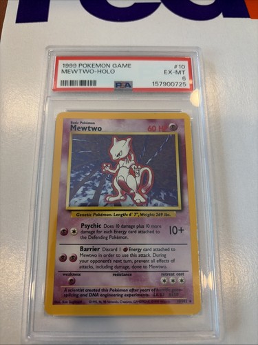 1999 Pokemon Game Mewtwo Holo #10 PSA 6