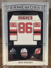 2024-25 Upper Deck SP Game Used Frameworks Jersey Patch Jack Hughes F-HU Devils