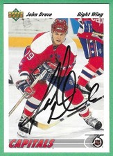 1991-92 Upper Deck Hockey *SIGNED* ~ Card#151 ~ John Druce ~ Capitals