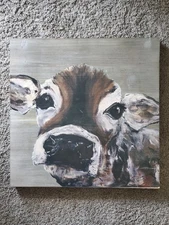 Baby Cow Wooden Art, 15'x15', Lone Star Western/Farmhouse Decor