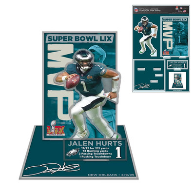 JALEN HURTS PHILADELPHIA EAGLES Super Bowl LIX MVP 3D ACRYLIC STAND WINCRAFT