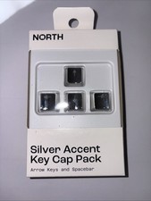 Silver Accent Key Cap Pack For Keyboards, Arrow Keys And Spacebar
