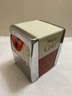 VTG 1994 Metal & Chrome Coca Cola Napkin Dispenser with Original Napkins