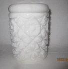 Vintage Fostoria Winburn Pattern Handmade Milk Glass Canister 5" Jar & Lid