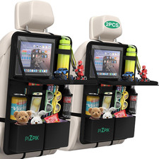 Car Backseat Organizer with Tablet Holder,11 Storage Pockets with Foldable Food