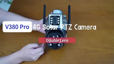 GeRRiT V380 PRO Telecamera Di Sorveglianza 4G WiFi 8MP Doppia Lente PTZ Con Scheda 128GB - IP66