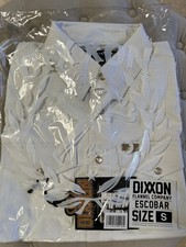 Dixxon ESCOBAR White JACQUARD WEAVE Flannel Pearl Snap Buttons Men  s Small NIB