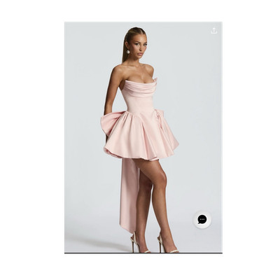 strapless open back dress Rent or Hire Designer Dresses | House of CB Sarina Ruffle Maxi Dress -  Fuchsia main image 1