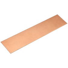 Pure Copper Sheet, 8" x 2" x 0.02" 24 Gauge T2 Copper Metal Plate