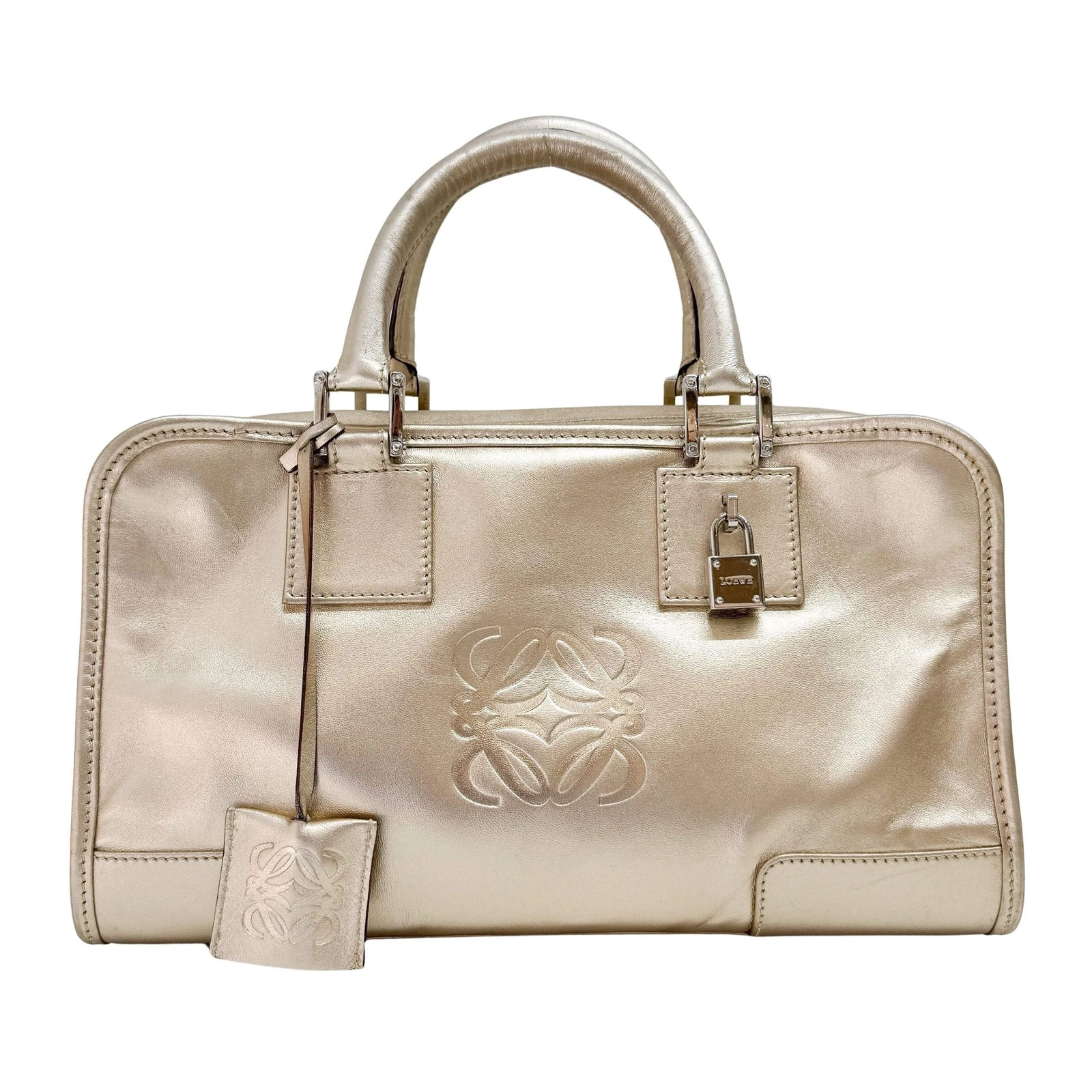 Loewe — LOEWE Anagram Gold Leather Hand Bag