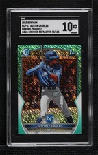 2023 Bowman Chrome Prospects Aqua Shimmer Refractor Austin Charles SGC 10 0rd2