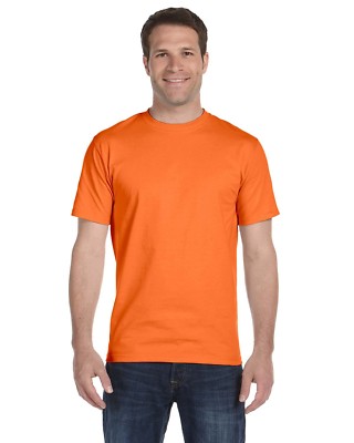 Hanes Men's ComfortSoft 100% Cotton Lay Flat Collar Blank T-Shirt 5280 S-4XL