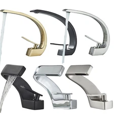 Modern Single Hole Bathroom Basin Sink Faucet Vanity Lavatory Mixer Waterfall