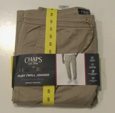 CHAPS Mens Flex Twill Jogger Coastland Wash Tan Size Small NWT