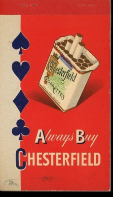 Ligget & Myers Tobacco Co. Chesterfield Cigarette Bridge Notebook