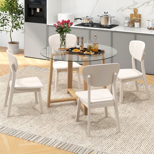 42" Modern Round Glass Dining Table Living Room Tempered Glass Coffee Tabletop - Picture 12 of 14