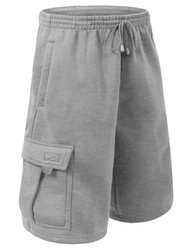 Mens CARGO SWEAT SHORTS Fleece Basic Light Comfy Elastic Drawstring 5 Pockets - Picture 23 of 56
