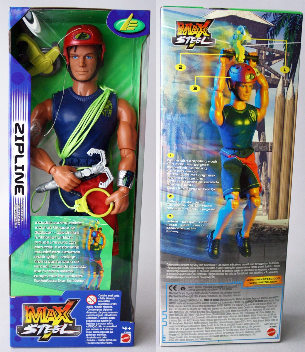 RARE VINTAGE 2002 MAX STEEL ZIPLINE FIGURE MATTEL NEW SEALED ! | eBay