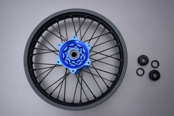 Jante arrière enduro bleue 18" pour éviter les voilages sur WRF 450