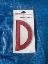Lot 1, Office Depot 6-inch 180 Degree Protractor Item 713-585 ; Assorted Colors