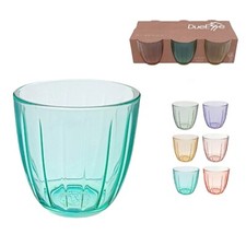 Bicchiere Acqua colorati Vari Colori da 6 pezzi bicchieri 300 ml multicolor