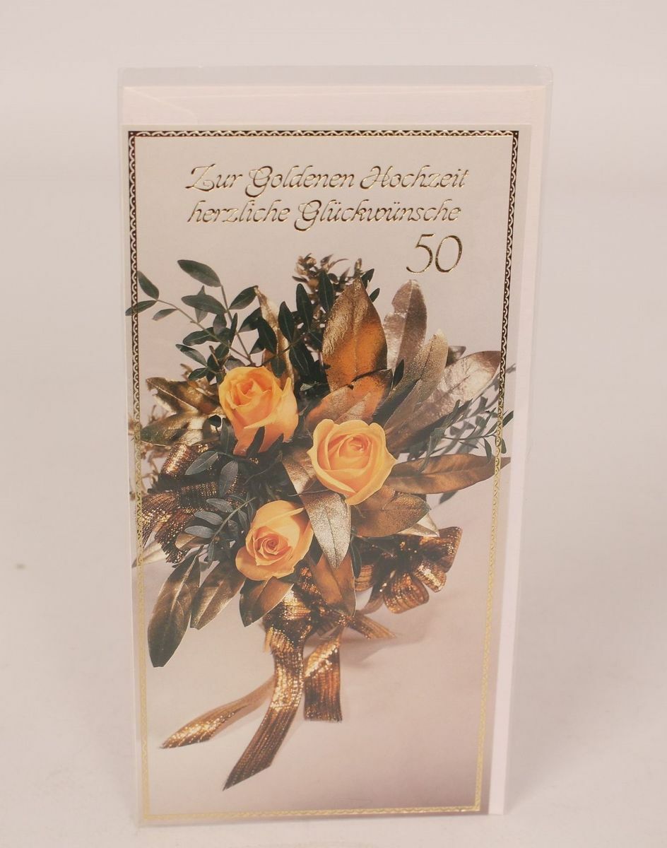 Glückwunschkarte Grußkarte Zur Goldenen Hochzeit herzliche Glückwünsche Strauß