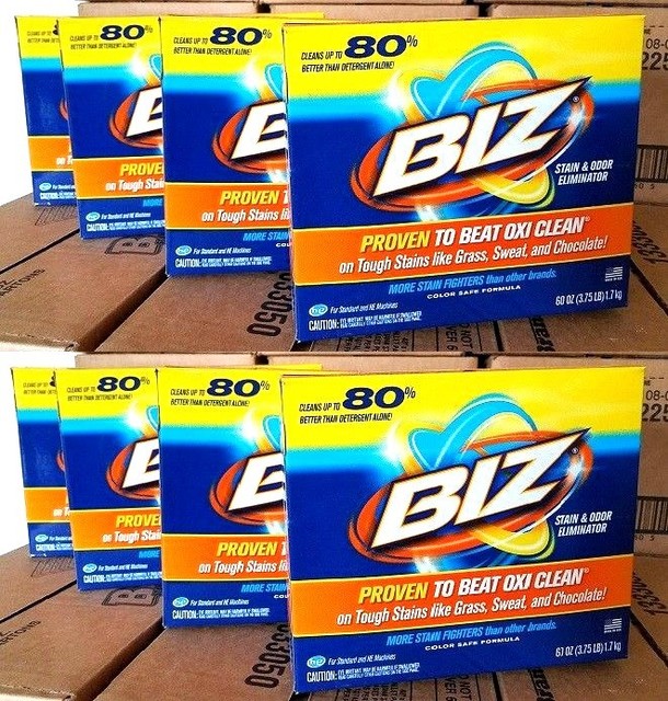 Lot Of 8 BIZ Laundry Detergent Powder Booster Stain Odor Remover House