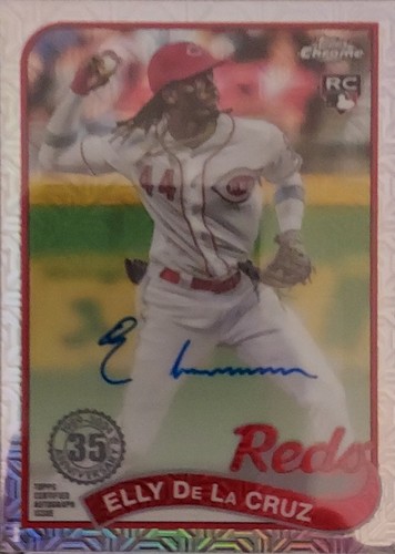 Elly De La Cruz [Autograph] #T89C-83 2024 Topps 1989 Chrome Silver Pack card