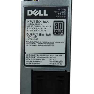 Dell Power Supply D550E-S0 DPS-550MB 80 Plus Platinum (Server - Netzteil)