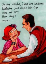 Handsome Bartender Funny Birthday Card - Greeting Card by Oatmeal Studios