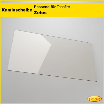 Kaminglas plan passend für Techfire Zelos Ofenscheibe & Kaminscheibe  Ofenglas