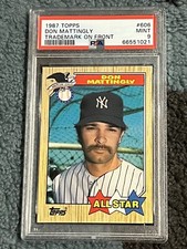 PSA 9 MINT BASEBALL CARD 1987 TOPPS DON MATTINGLY ALL-STAR NEW YORK YANKEES