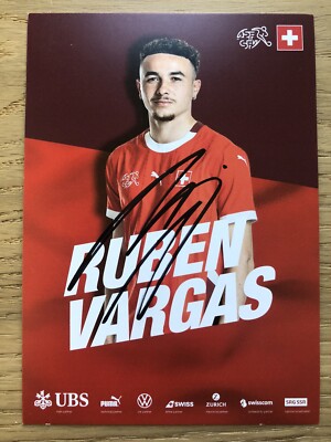 Handsignierte AK Autogrammkarte *RUBEN VARGAS* SCHWEIZ Nationalmannschaft RAR!