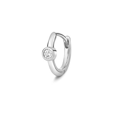 Diamant Huggies Ohrringe 9ct Weiss Gold H I1