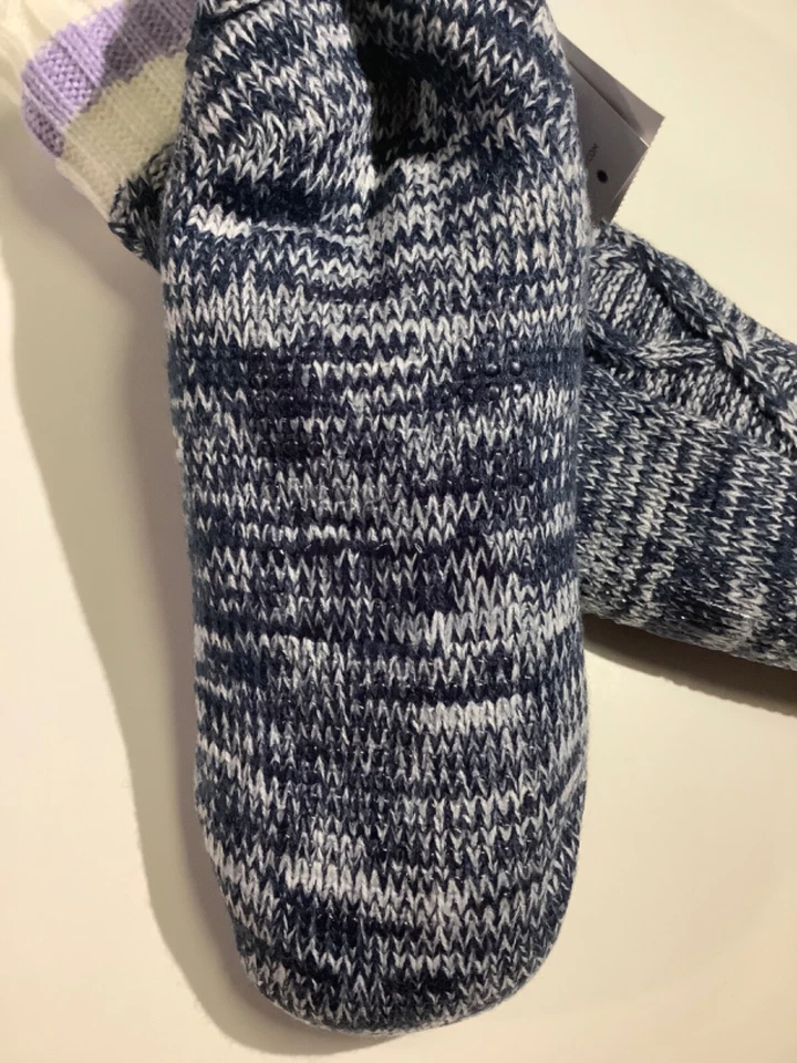 UGG Deedee Sherpa Forrado Tejido Cuarto Calcetines Botines Talla Única Gris Marl Lila Nuevo con Etiquetas Foto 4 de 4