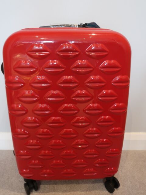LULU GUINNESS ICONIC LIPS MEDIUM RED SPINNER SUITCASE RARE RRP £285