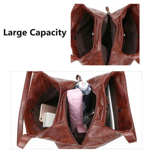 New Women Designer Leather Shoulder Bag Large Capacity Ladies Handbag Hobo Tote - Picture 8 of 24