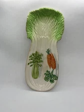 Ceramic Celery Carrot Vegetable Dish Spoon Rest JAPAN Vintage Carrot Celery Dish