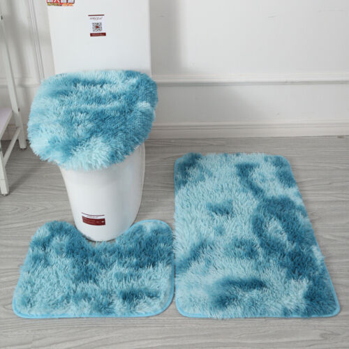 Juego de alfombras de baño impresas de 3 piezas, alfombra de baño, alfombra de contorno, tapa de inodoro cubierta sofá о - Imagen 49 de 66