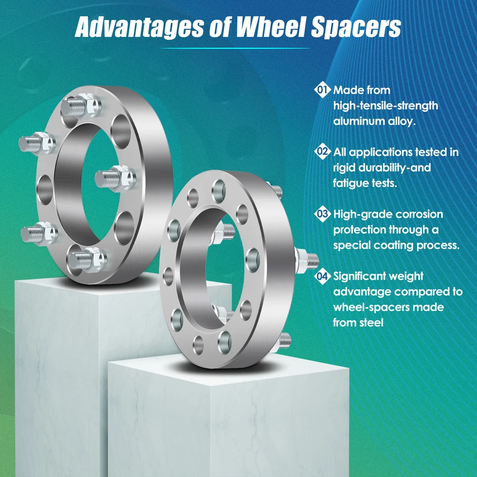 4 piezas espaciadores de rueda 1,25" 5x5,5 para Dodge Ram 1500 Jeep CJ5 CJ6 Ford F-150 E-150 Foto 4 de 4